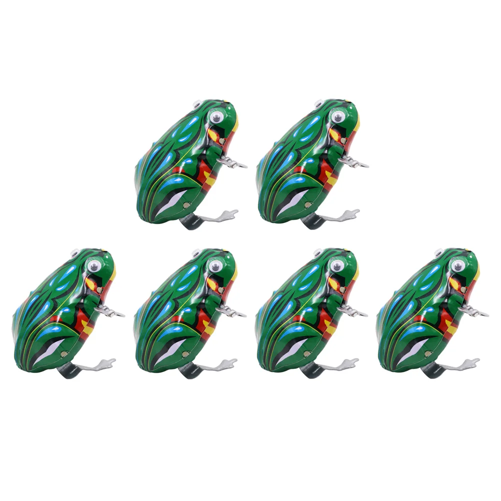 

6pcs Cartoon Wind-up Toys Practical Children Iron Educational Toys (Green)