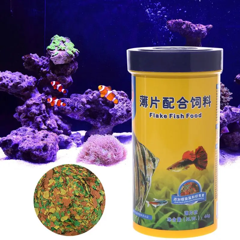Рыбные хлопья для тропических рыб морской декоративный аквариум кормление