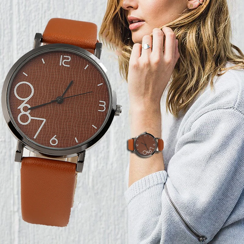 Новинка модные женские часы кожа кварцевые повседневные креативные тонкий и