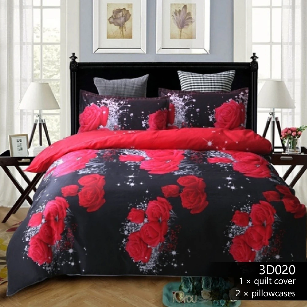 Color 3D Dreamlike цветы пододеяльник, наволочки, наволочки, постельные принадлежности, комплект для спальни, шелковая ткань, дышащая и удобная для семьи - Цвет: Color