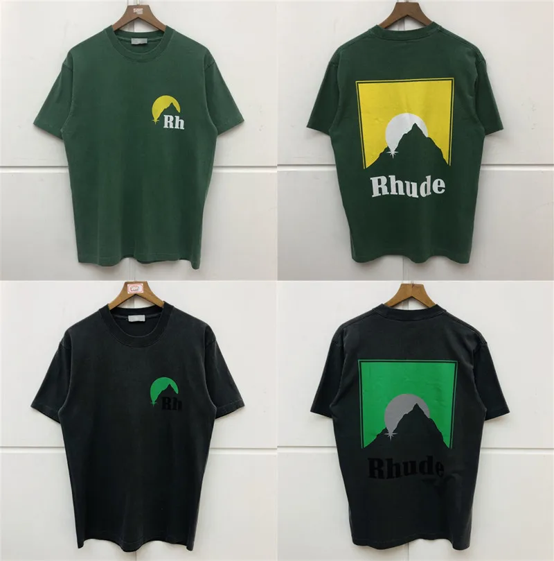 

RHUDE T-shirts Men Women Japan High Quality Rh Hairstyle Logo Print Top Tees Summer Style Rhude RHUDE T Shirt