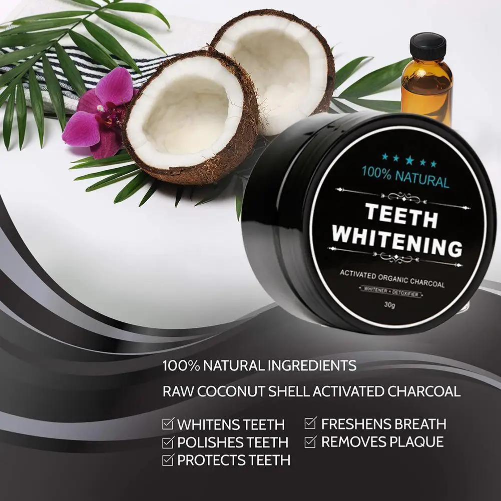 

25g Black Teeth Whitening Oral Care Charcoal Powder Hygiene Whitener Charcoal Clean Teeth Powder Oral supplies Activated Na S2F3