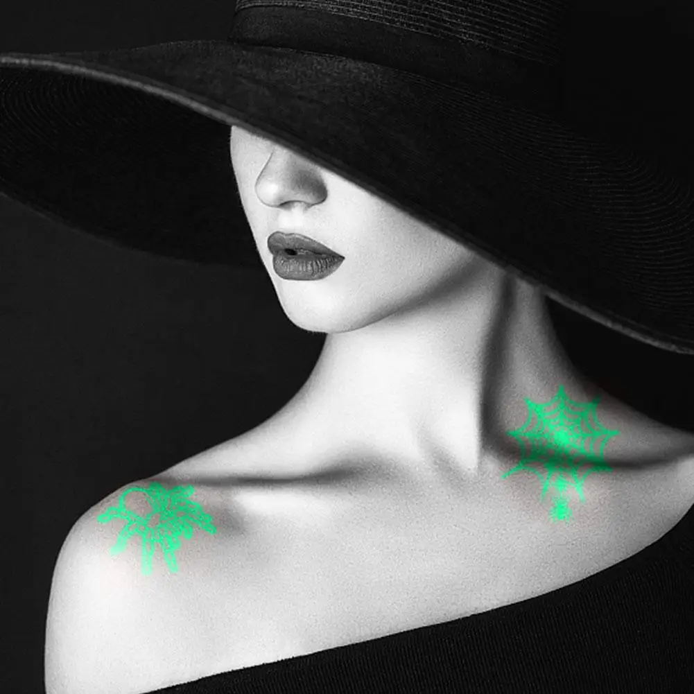 

10PCS 75 Patterns Halloween Temporary Tattoos Waterproof Glow In The Dark Tattoo Stickers Party Supplies For Kids And Adult