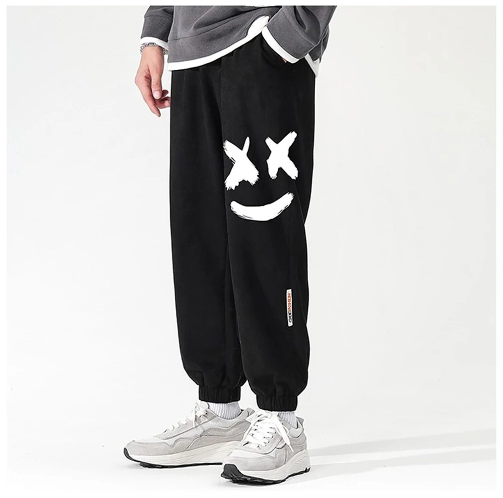 

Черные Серые мужские трендовые студенческие свободные широкие прямые повседневные брюки в Корейском стиле