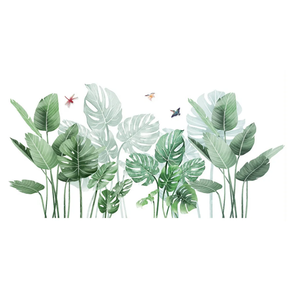 

Northern Europe Tropical Rain Forest Green Leaf Wall Sticker Bedroom Living Room Children's Room Home Decoration Wall Sticker