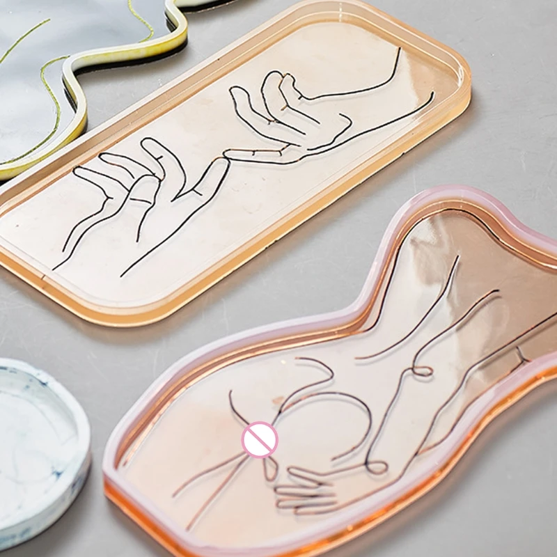 

Sexy Woman Tray Mold DIY Epoxy Resin Glue Silicone Mold Female Body Coaster Mold