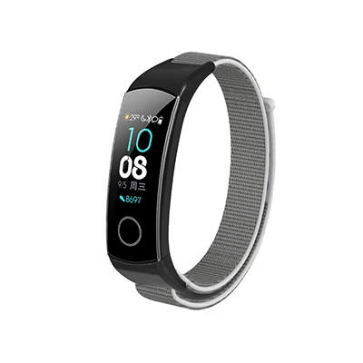 Silver Hangrui браслет для huawei Honor Band 5 Женский Мужской прочный нейлон мягкий изящный ремешок для часов для Honor Band 4 5 браслет для ремня - Цвет: Silver