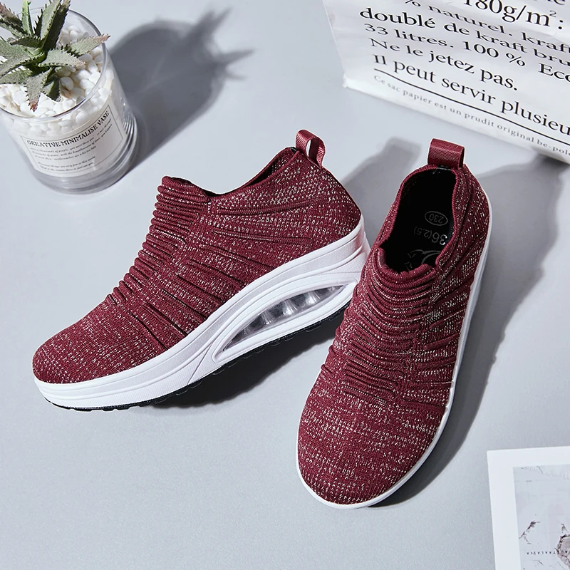 

Comfortable Platform Sneakers Women 2021 Spring Autumn Slip On Flats Shoes Breathable Loafers Walking Casual Flat