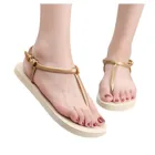Летние женские сандалии-гладиаторы на плоской подошве, женские пляжные сандалии с открытым носком, женские туфли с ремешком с пряжкой, 2021, большие размеры