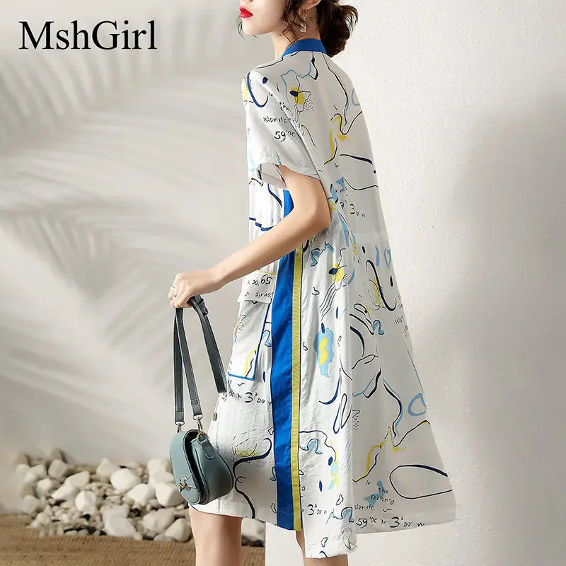 

Mshgirl Party Long Dress Decor 2021 New Thin High Grade Gentle Wind Large Chiffon Summer Loose Tide Vestido Vfemage Vintage