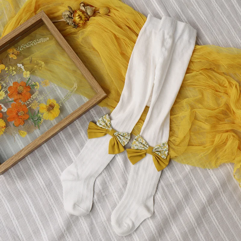 

Kids Baby Girls Flannel Bowknot Pantyhose Brushed breathable Base Pants Toddler Infant Legging Princess Tights 0-3Y