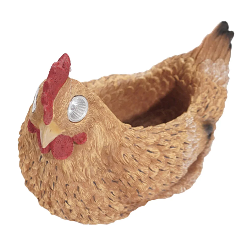 

1pc Hen Shaped Solar Lamp Hen Design Solar Lamp Adornment Garden Light Decor