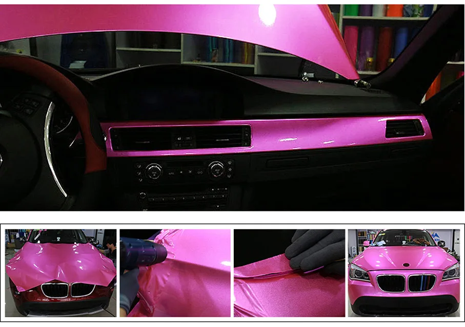 Новая розовая Глянцевая металлическая перламутровая блестящая пленка с