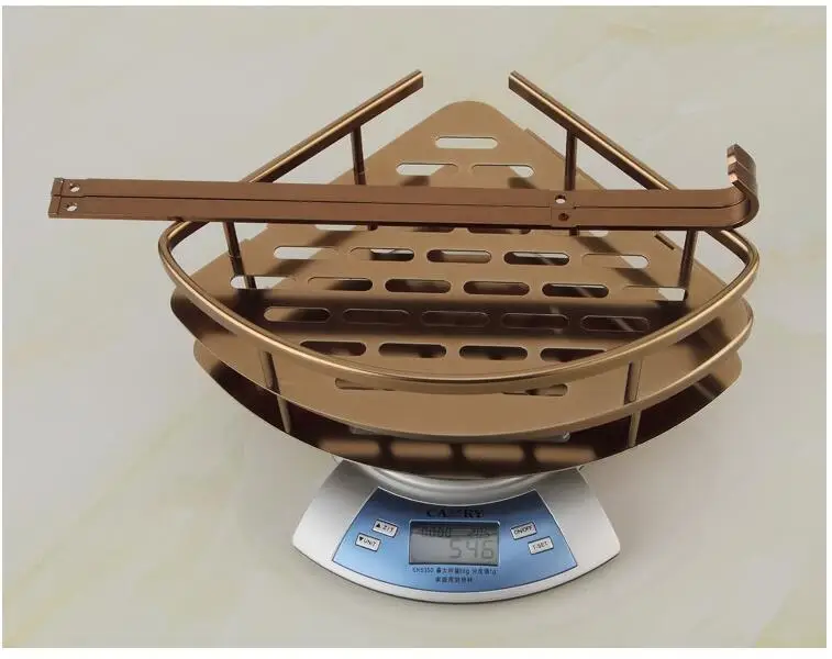 Полка для ванной комнаты, Двухуровневая полка для душа, Настенная декоративная угловая корзина, античная бронза от AliExpress WW