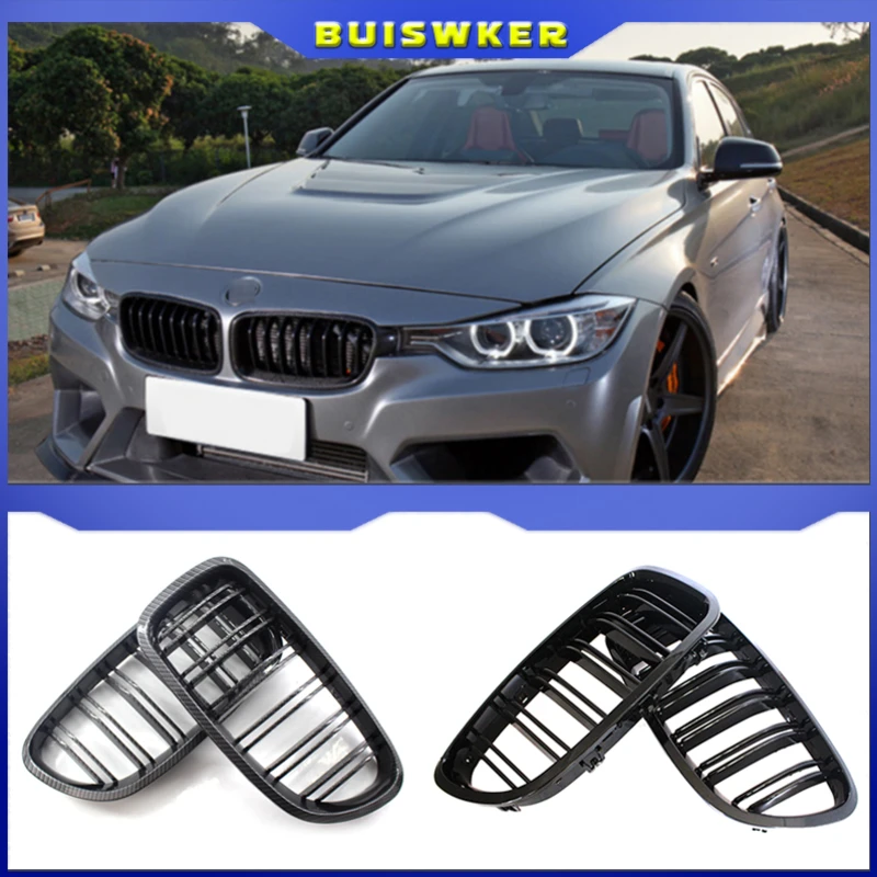 

Front Hood Kidney Grille Bumper Black Dual Grill Fit for BMW F10 F11 F18 5-Series 2010-2016,Car Accessories Replacement Part