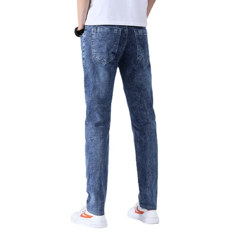 

2021 new jeans men's trendy brand straight spring slim pants casual stretch jeans men