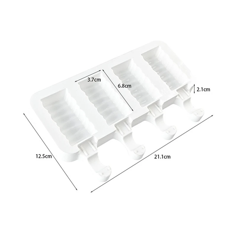 Силиконовая форма для мороженого прямоугольная волнистая цилиндр фруктового