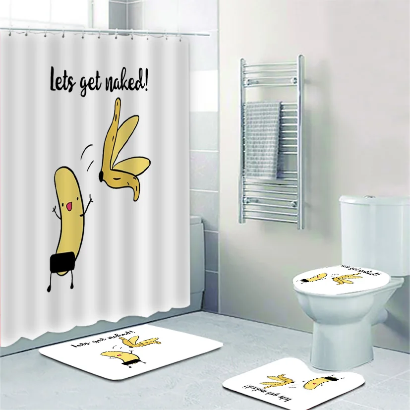 

Funny Saying I Hate My Job Toothbrush and Toilet Paper Shower Curtain Set for Bathroom Joke Humor Worst Job Quote Bath Rug Decor