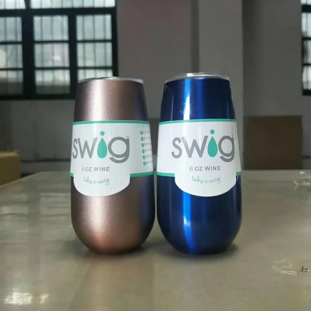 Stemless Swig винные чашки 6 унций стакан чашка из нержавеющей стали для шампанского термос Termo Vaso a o Inox