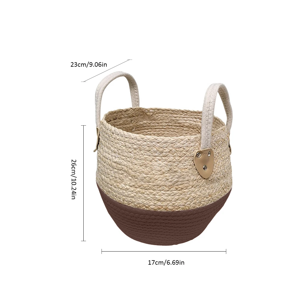 

Woven Storage Baskets Laundry Seagrass Baskets Wicker Hanging Flower Pot Baskets Home Snack Toy Flower Straw Storage Box
