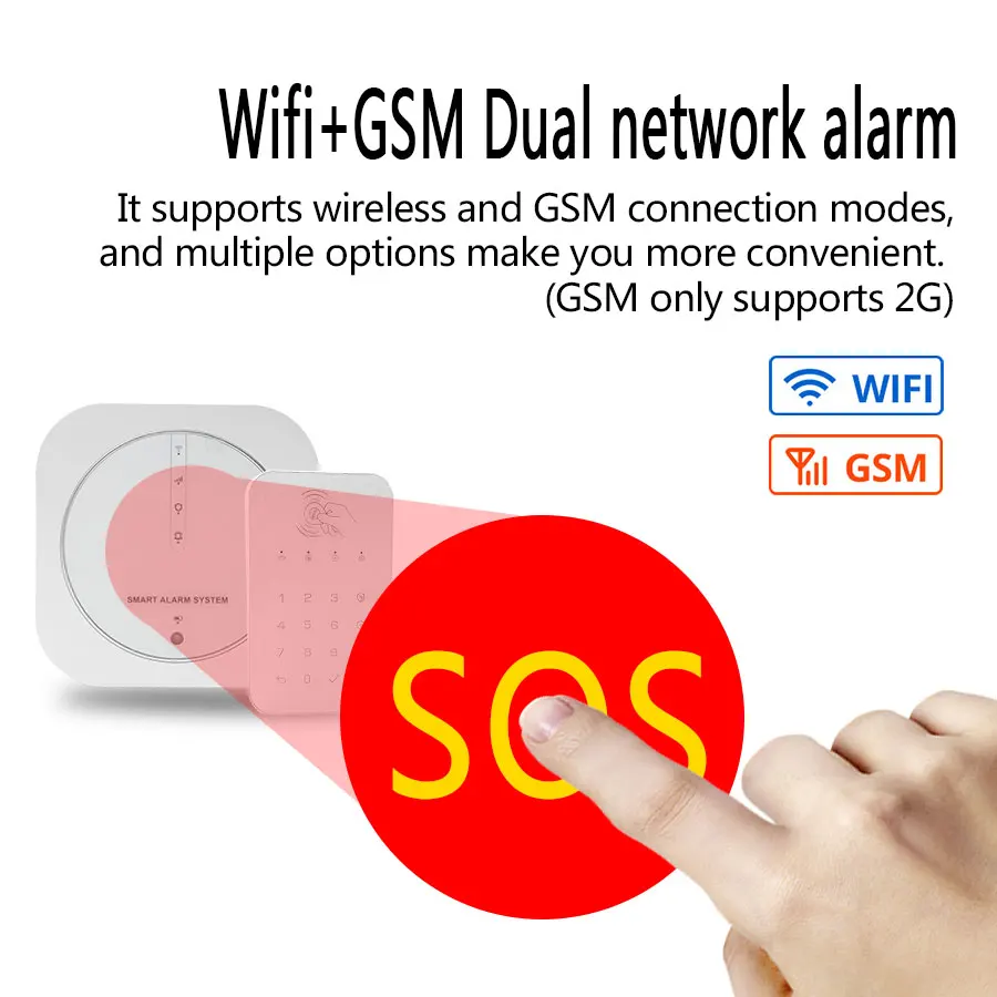 Tuya WiFi GSM 433MHz Wireless Home Alarm System With Motion Sensor Smart Home Burglar Alarm Works with Alexa & Google Assistant enlarge