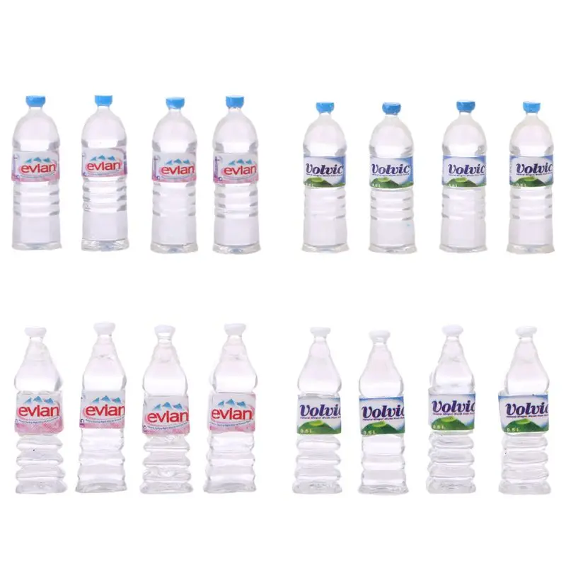 

Набор игрушечных бутылок для воды 1:12, 4 шт., миниатюрный кукольный домик аксессуар для питья