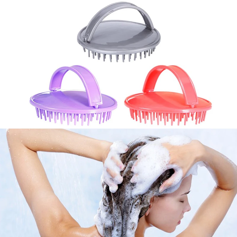 

1PCS Washing Massage Brush Hair Massager Combs Round Plastic Shampoo Scalp Shower Body Beard Shampoo Brush Hair Styling Tools