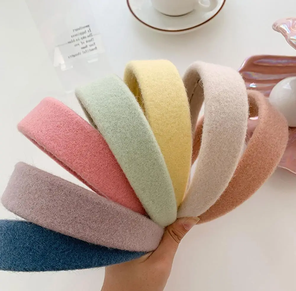 

Autumn Winter Women Furry Headband Plush Hair Hoop Wide Brimmed Head Hoop Stretch Turban Makeup Washing Face Hair Accessories