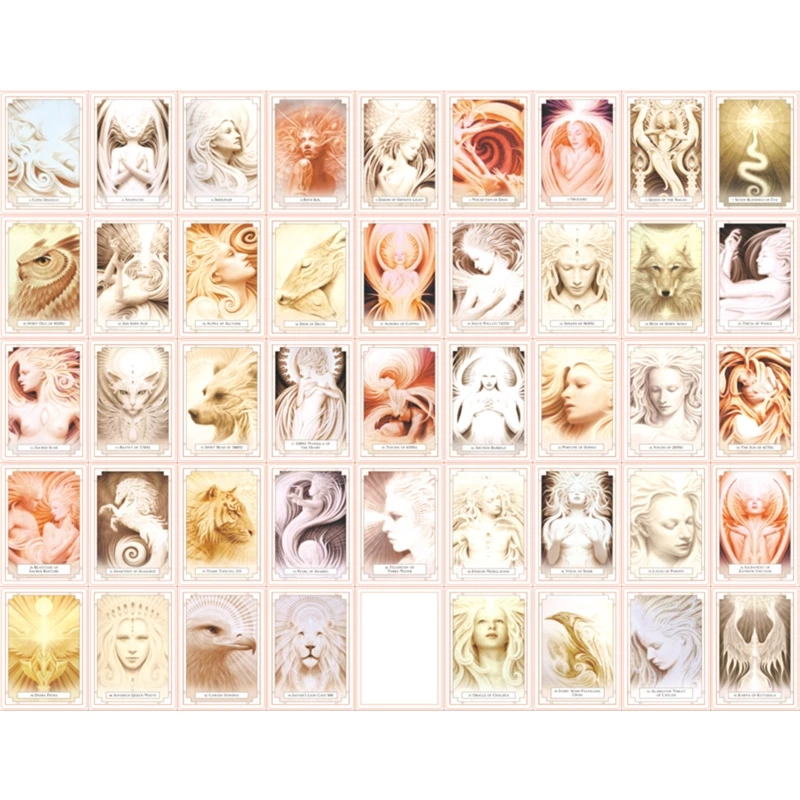 

24BD White Light Oracle Cards 44 Cards Deck Tarot Full English Mysterious Divination Playing Card Family Party Board Game