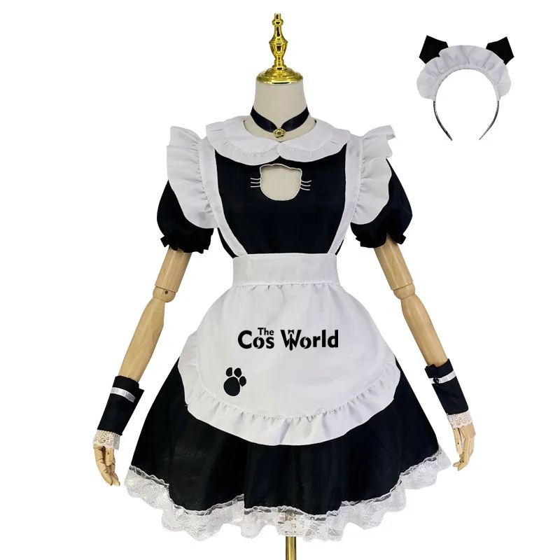 

S-3XL Lolita Sweet Sexy Cat Open Breast Apron Maidservant Maid Restaurant Dress Uniform Outfits Anime Cosplay Costume
