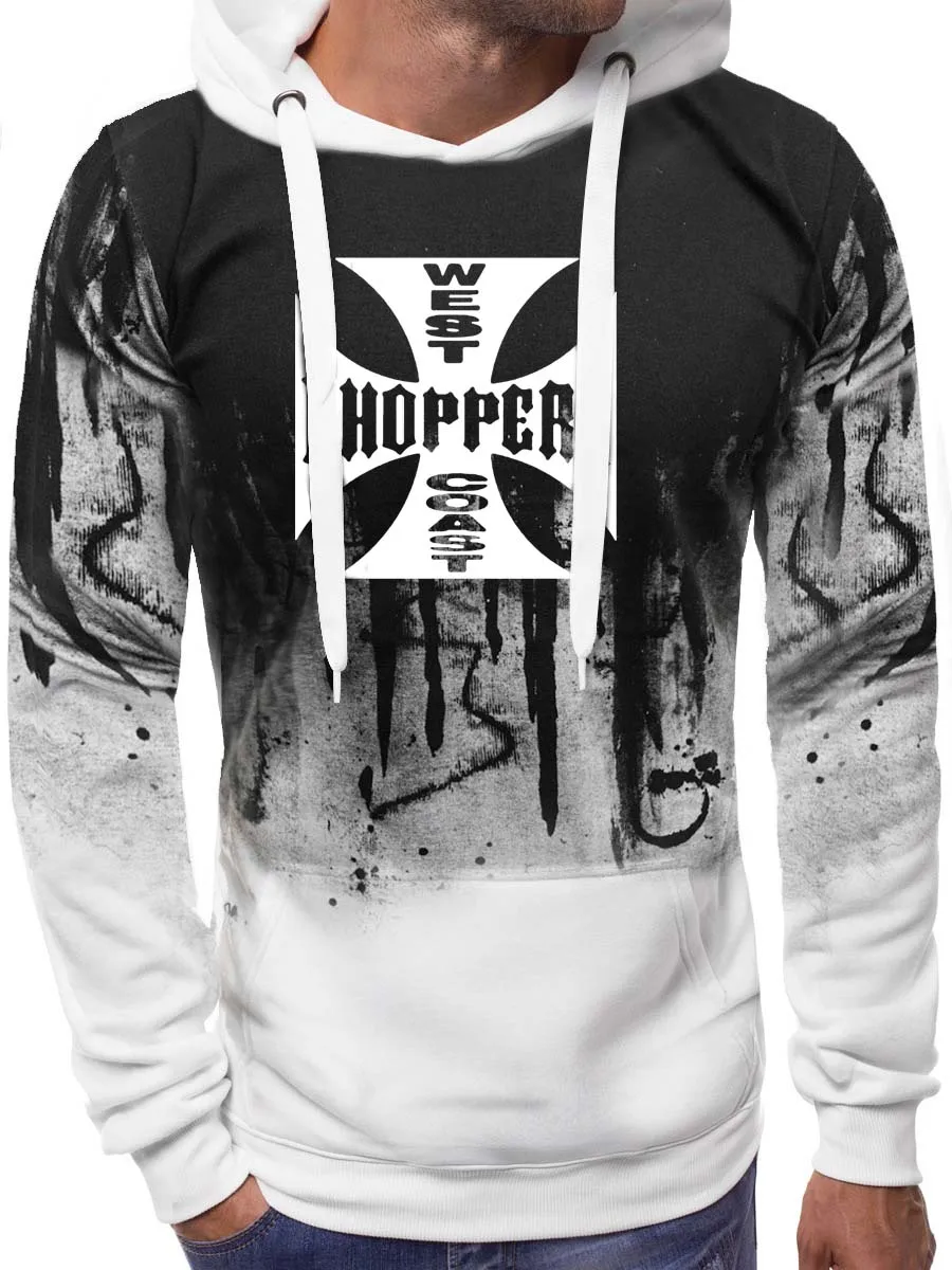 

Spring Autumn Sweatshirt West Coast Choppers Gradient Hoodies Men Warm Hooded Hip Hop Harajuku Tracksuit Men Hoodies