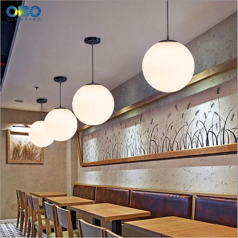 Современная Подвесная лампа из белого стекла в скандинавском стиле винтажные