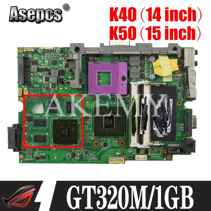 15 6 дюймов выделенная K50ID материнская плата для ноутбука For Asus X5DI K50IE gT320M/1 GB GPU