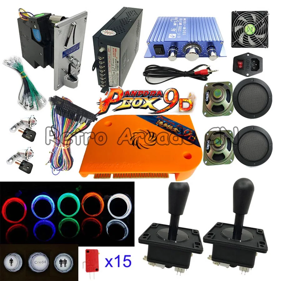 DIY аркадные наборы Запчасти для видеоигр Pandora Box 9D 2226/2500 в 1 с питанием кабель Jamma