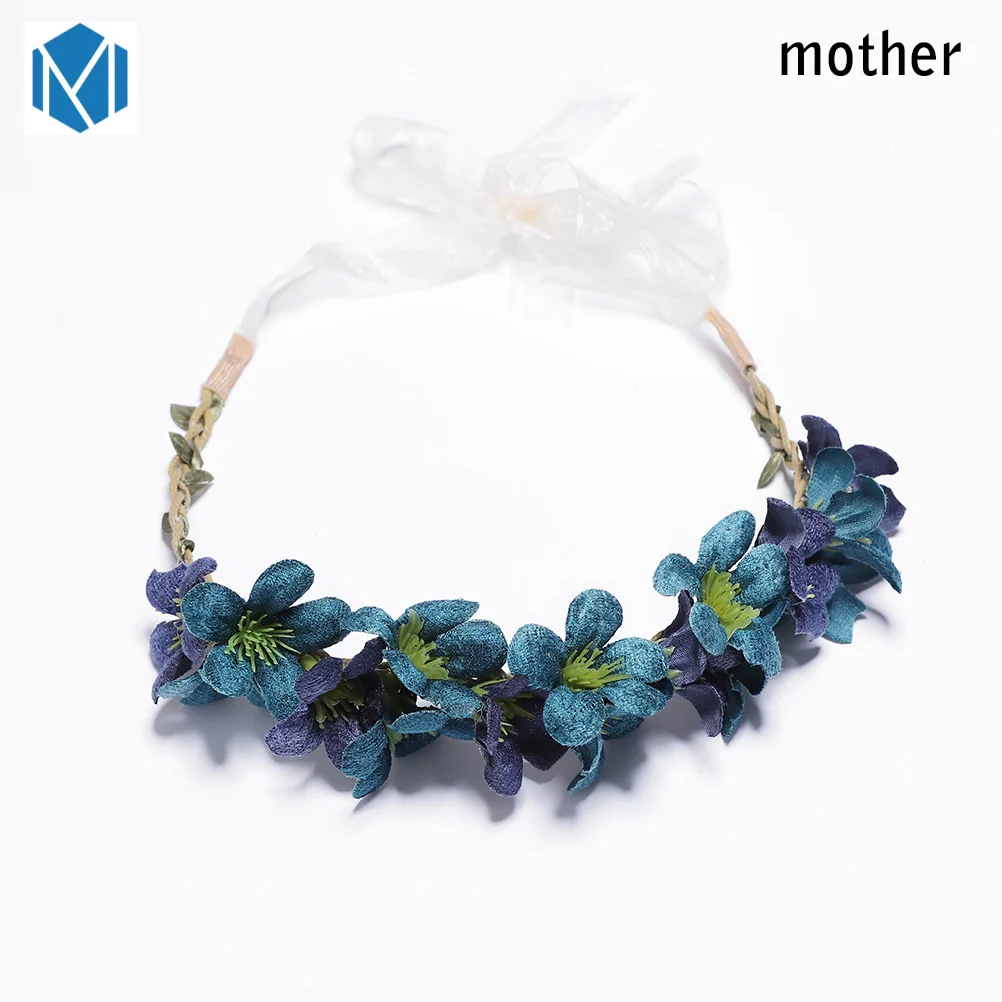 Mommy-G Милый венок для мамы и детей, Цветочная корона, Цветочная повязка на голову, свадебные повязки на голову, гирлянды для девочек, цветочная гирлянда, сладкая принцесса, Wianek Kwiatowy - Цвет: Mommy-G