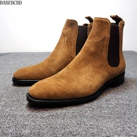 men shoes industry imitation deer skin chelsea casual mens boots anti velvet high top boots martin boots male 48
