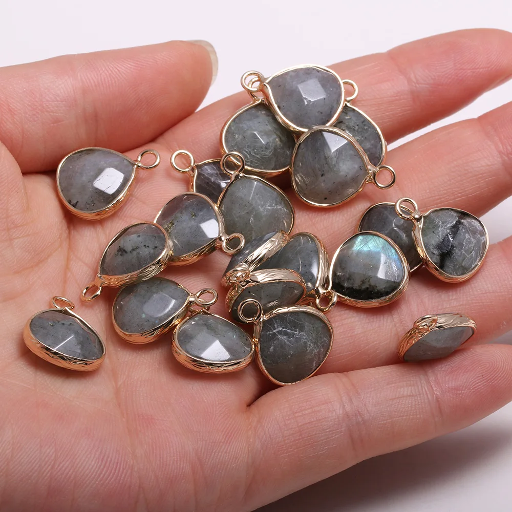 Каплевидная подвеска Лабрадорита с граненым камнем 13x18 мм для изготовления