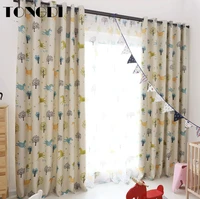 tongdi children blackout curtain cartoon elegant lovely cute kawaii colorful horses forest printing luxury decora for bedroom