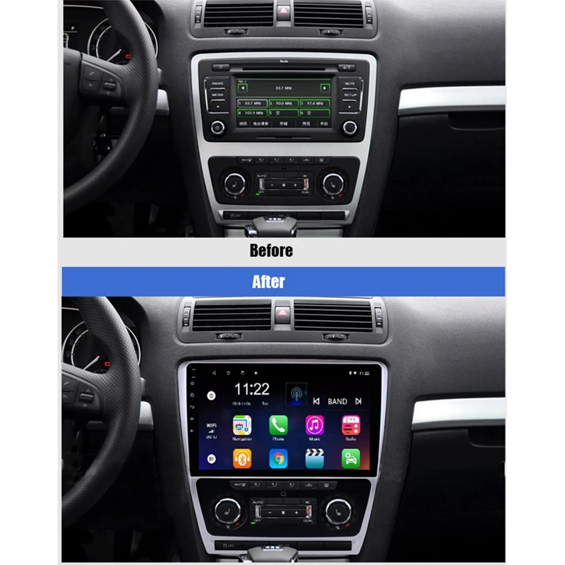5Pcs/Set Car Stereo Radio 10.1 INCH Fascia Frame Adapter 2Din DVD Player Panel Dash For Skoda Octavia 2004-2014 | Автомобили и
