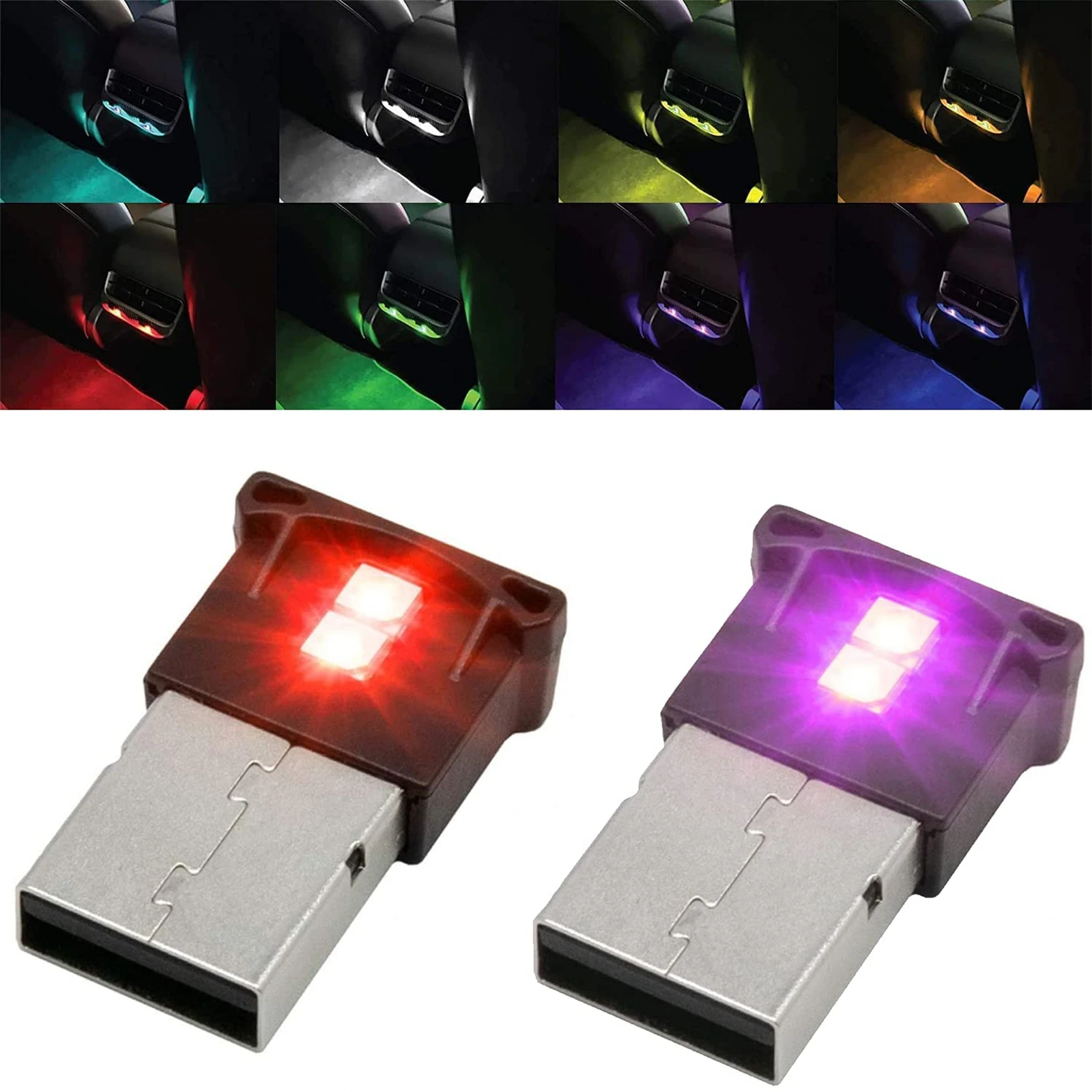 

Интерьерный USB-светильник для салона автомобиля, Универсальный светодиодный мини-светильник с USB-разъемом для салона автомобиля, подсветка ...