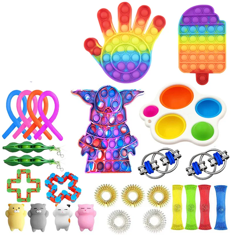 Игрушки антистресс для взрослых и девочек мраморный набор снятия стресса