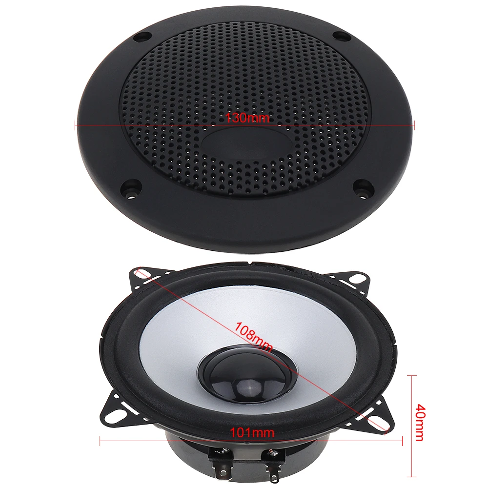 2 шт., 4 дюйма, 100 Вт, автомобильный HiFi коаксиальный динамик, автомобильная дверь, авто аудио, стерео, полный диапазон частот, динамик s для автомобилей