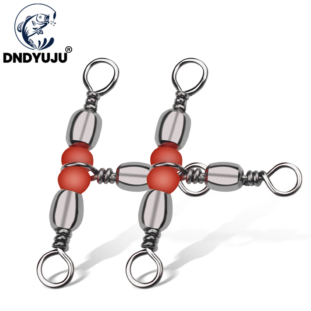 

DNDYUJU 50/30 шт. рыболовные оснастки поворотный 3 ходовой вертлюгом кольцо рыболовный крючок приманки соединительная линия с бисером аксессуар ...
