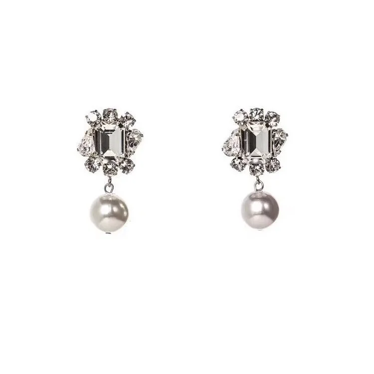 

New niche Crystal Pearl Earrings temperament women's fashion ol Earrings