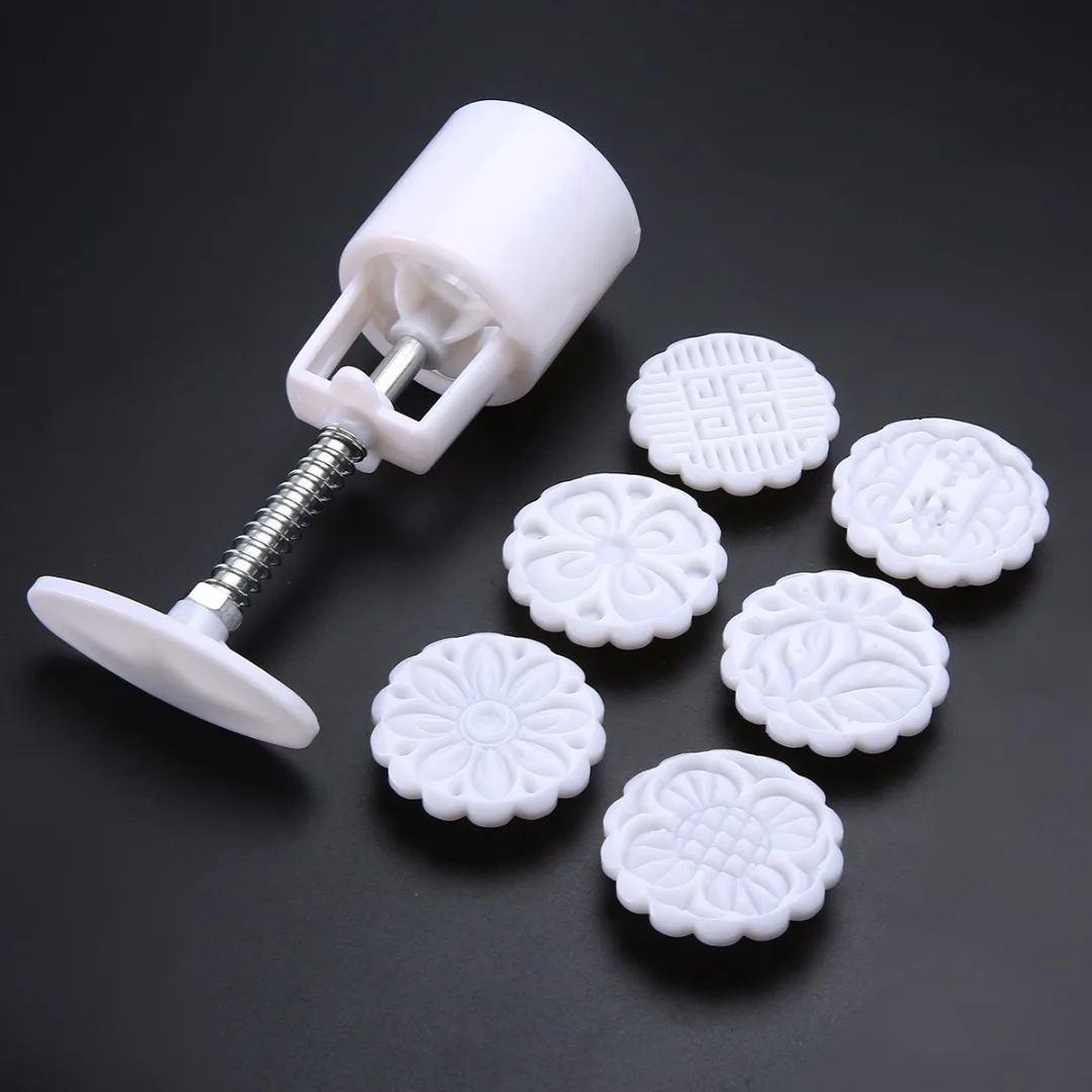 Цветок Mooncake плесень DIY ручной давление торт плесень инструмент печенье торт формы для выпечки с 6 штампами случайный узор
