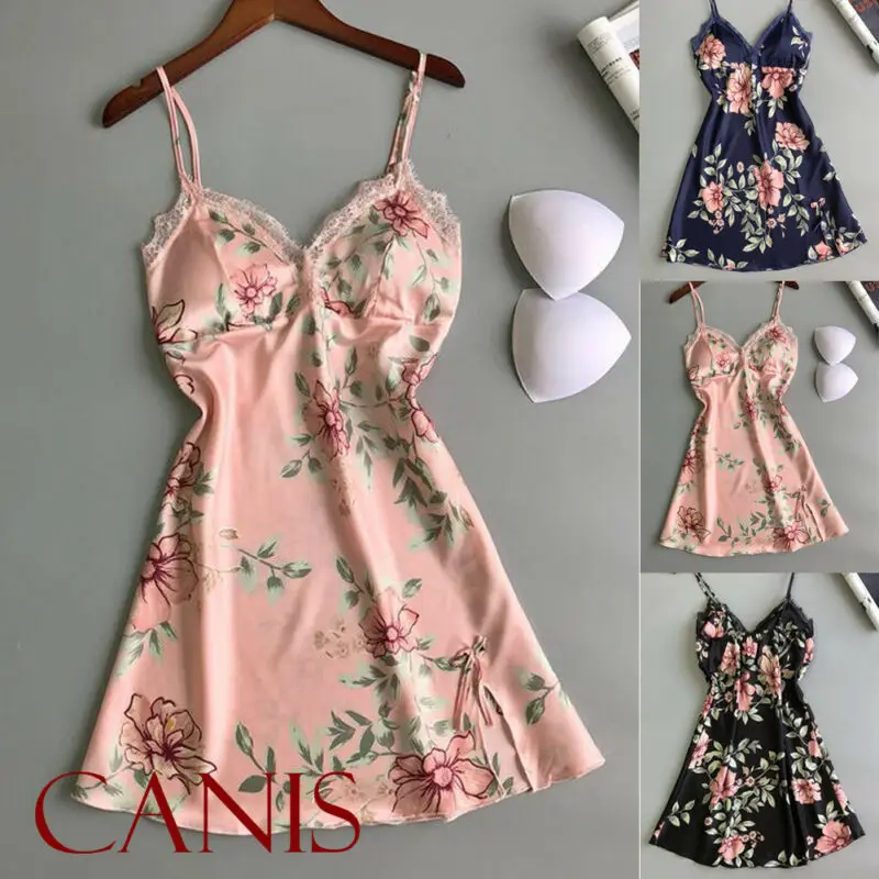 Пикантная Женская атласная шелковая кружевная юбка с цветочным принтом нижнее