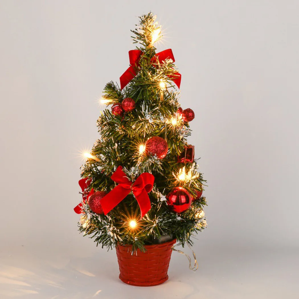 

Mini Christmas Tree Xmas Tabletop Artificial Ornament Xmas Tree With LED Lights