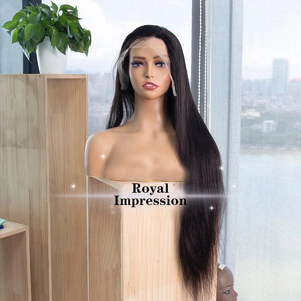 

Royal Impression 180 Density Remy Brazilian Hair Hd Lace Front Wigs Pre Plucked HD Transparent Lace Wig With Baby Hair