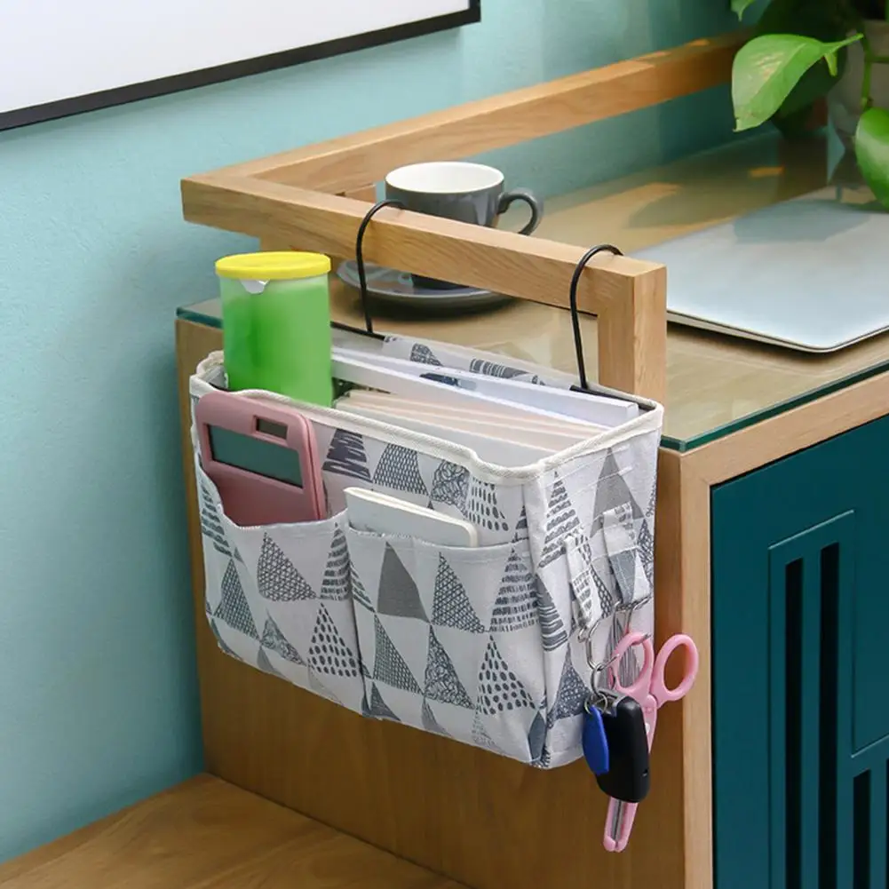 Dormitory Bedside Hanging Storage Bag on The Rack Large Capacity Student Bed Mobile Phone Basket | Дом и сад