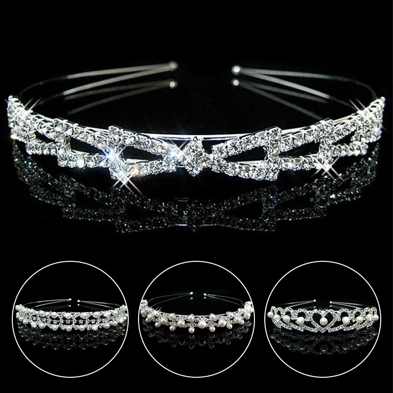 Тиары и короны с кристаллами для девочек повязка на голову невесты аксессуары
